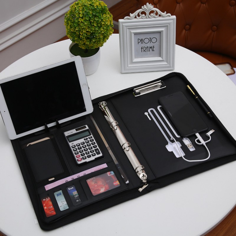 Leather Work Folder - Multifunctional A4 Conference Folder Business Stationery