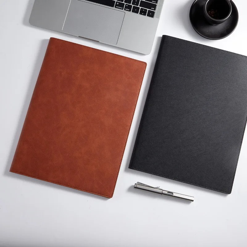 Black A4 Conference Leather Po - Leather Work Folder 评论和价格