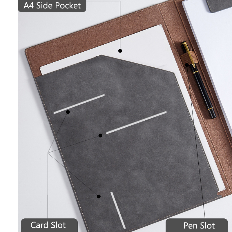 Black A4 Conference Leather Po - Leather Work Folder 评论和价格