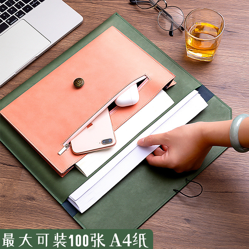 Leather File Bag A4 Paper File - Leather Work Folder 评论和价格