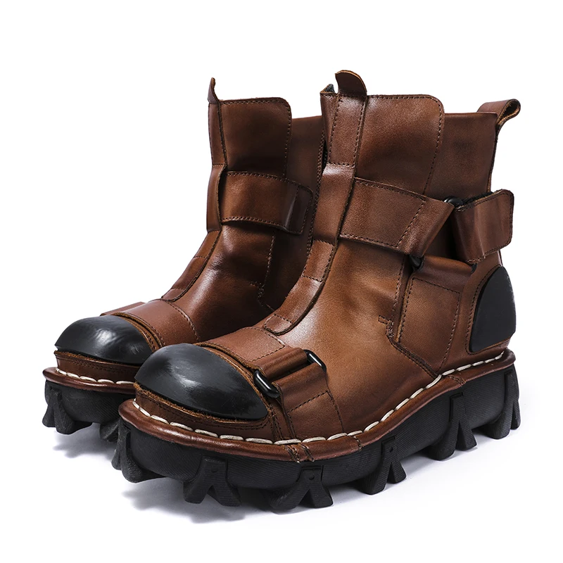 Men's Genuine Leather Motorcyc - Leather Work Western 评论和价格