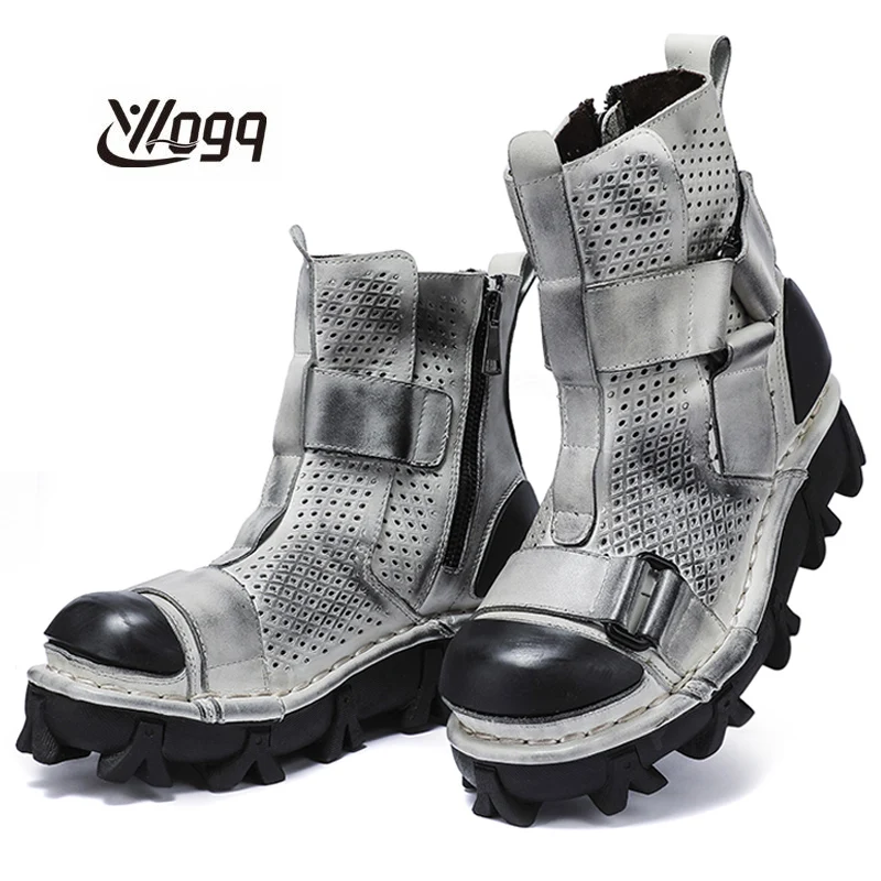 Men's Genuine Leather Motorcyc - Leather Work Western 评论和价格