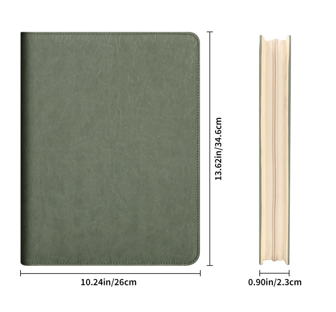 New A4 Zippered Padfolio Folde - Leather Work Folder 评论和价格