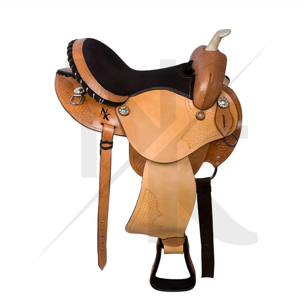 Premium Denim Saddle, Leather  - Leather Work Western 评论和价格