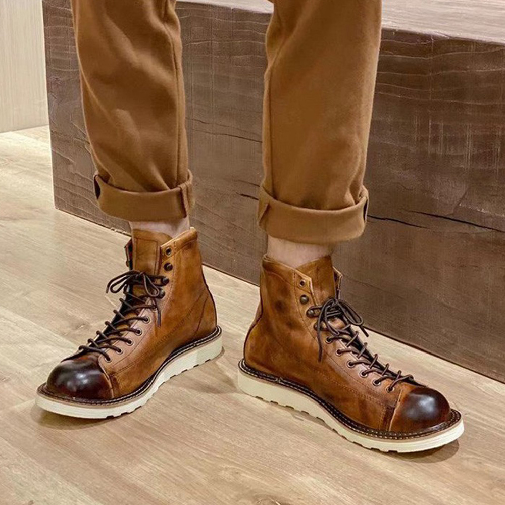 Men's Genuine Leather Hollow O - Leather Work Western 评论和价格