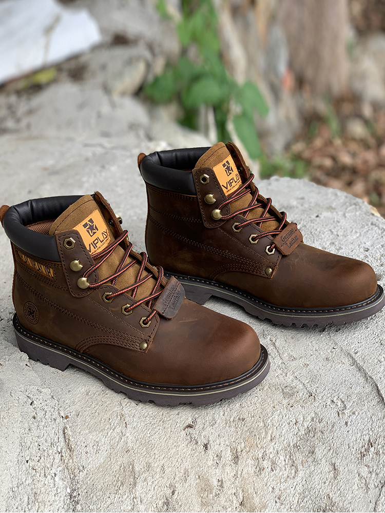Men's Genuine Leather Boots  C - Leather Work Western 评论和价格