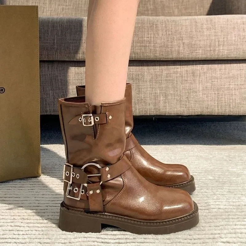 Women's Ankle Boots Autumn Wor - Leather Work Western 评论和价格