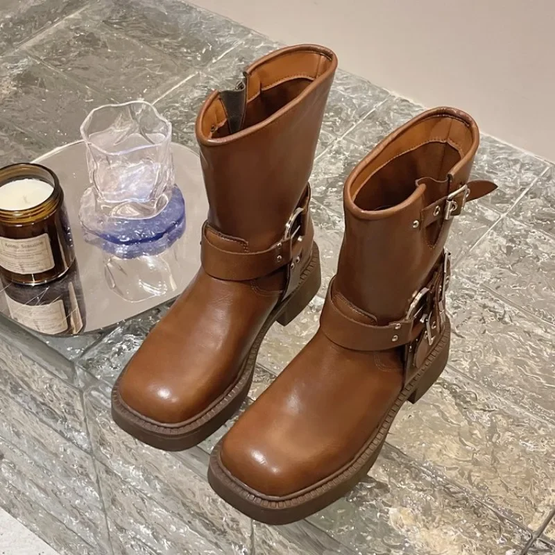 Women's Ankle Boots Autumn Wor - Leather Work Western 评论和价格
