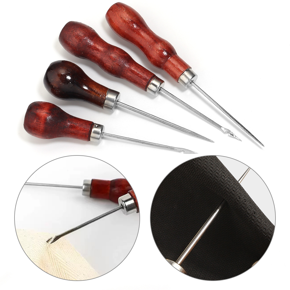 Wooden Handle Awls DIY Leather - Leatherwork Punching Tool 评论和价格
