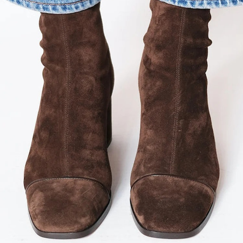 Suede Leather Women's Boots Po - Leather Work Western 评论和价格