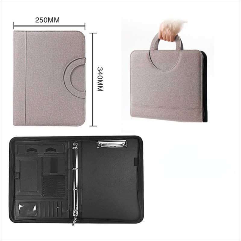 1Pc A4 PU Leather Zipper File  - Leather Work Folder 评论和价格