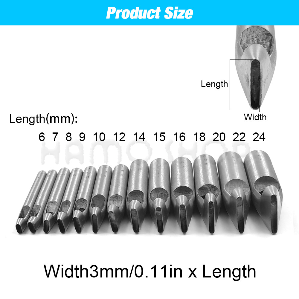 2mm/3mm Width Leather Oval Sha - Leatherwork Punching Tool 评论和价格