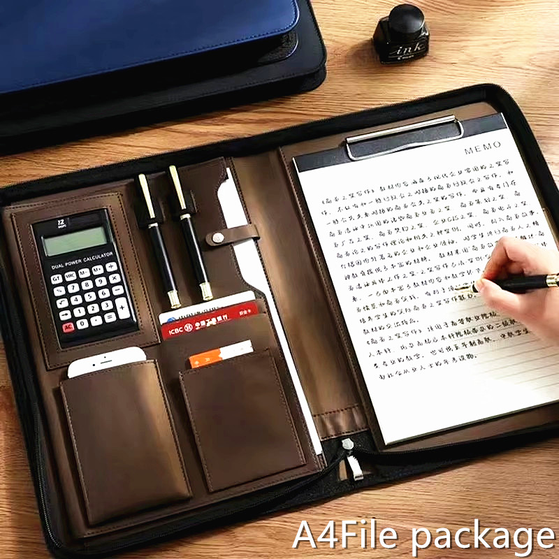 PU Leather Portafolio A4 Docum - Leather Work Folder 评论和价格